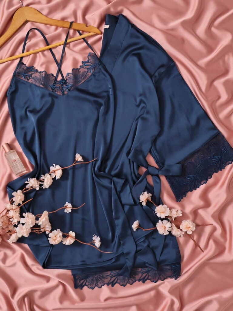 Parure de noce 2 pièces en satin de soie