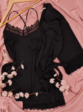 Parure de noce 2 pièces en satin de soie