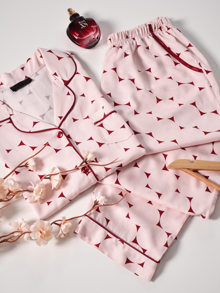 Pyjama Motif Géométrique 100% coton demi manche