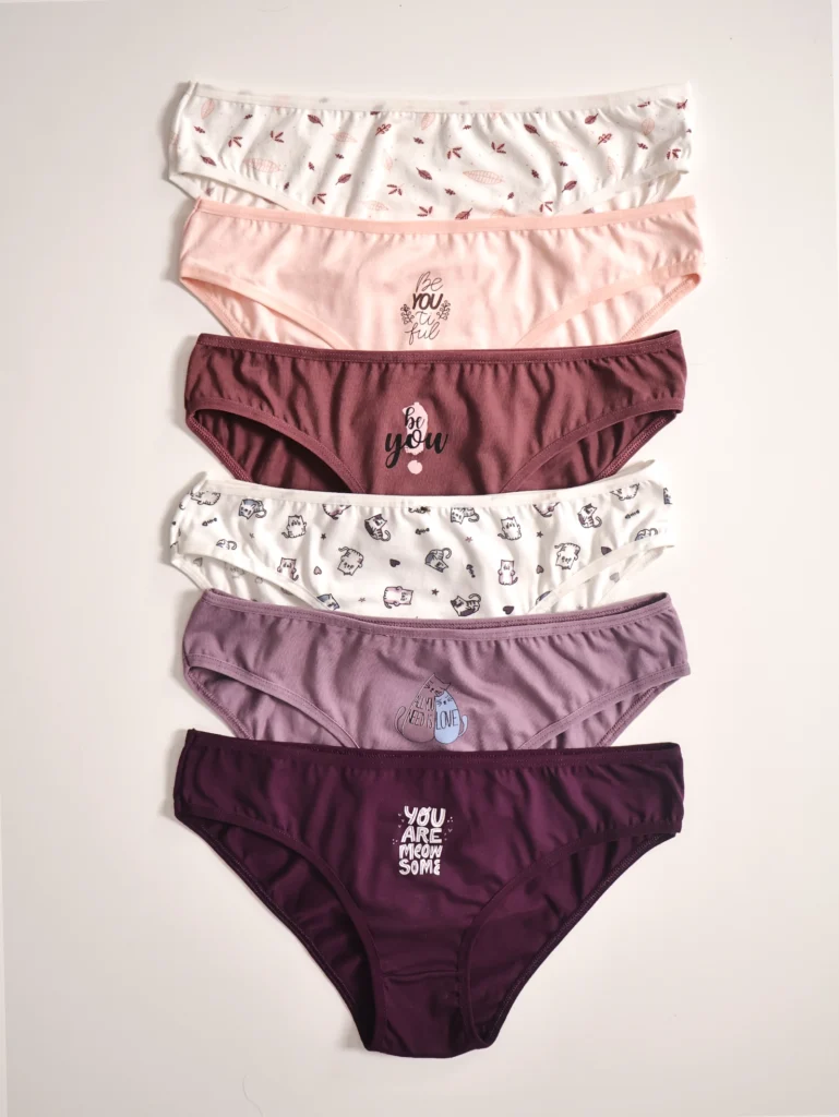 Pack 6 culottes 100% coton taille normale