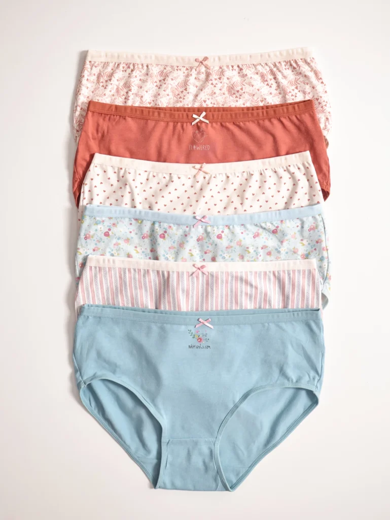 Pack 6 culottes 100% coton taille haute