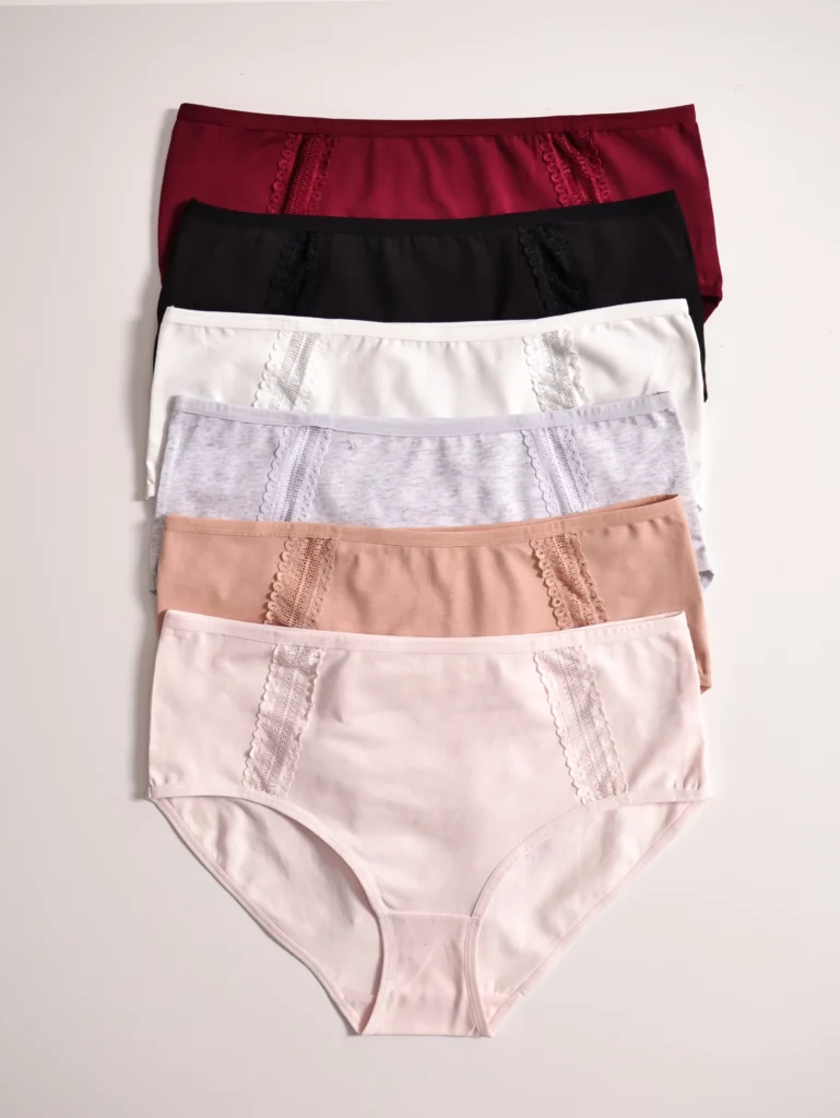Pack 6 culottes 100% coton taille haute
