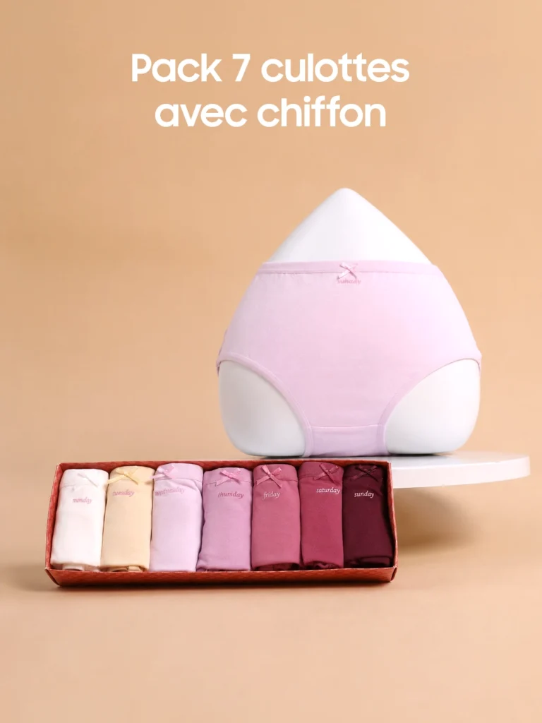Lot de 7 Culottes Semaine – 100% Coton avec dublure
