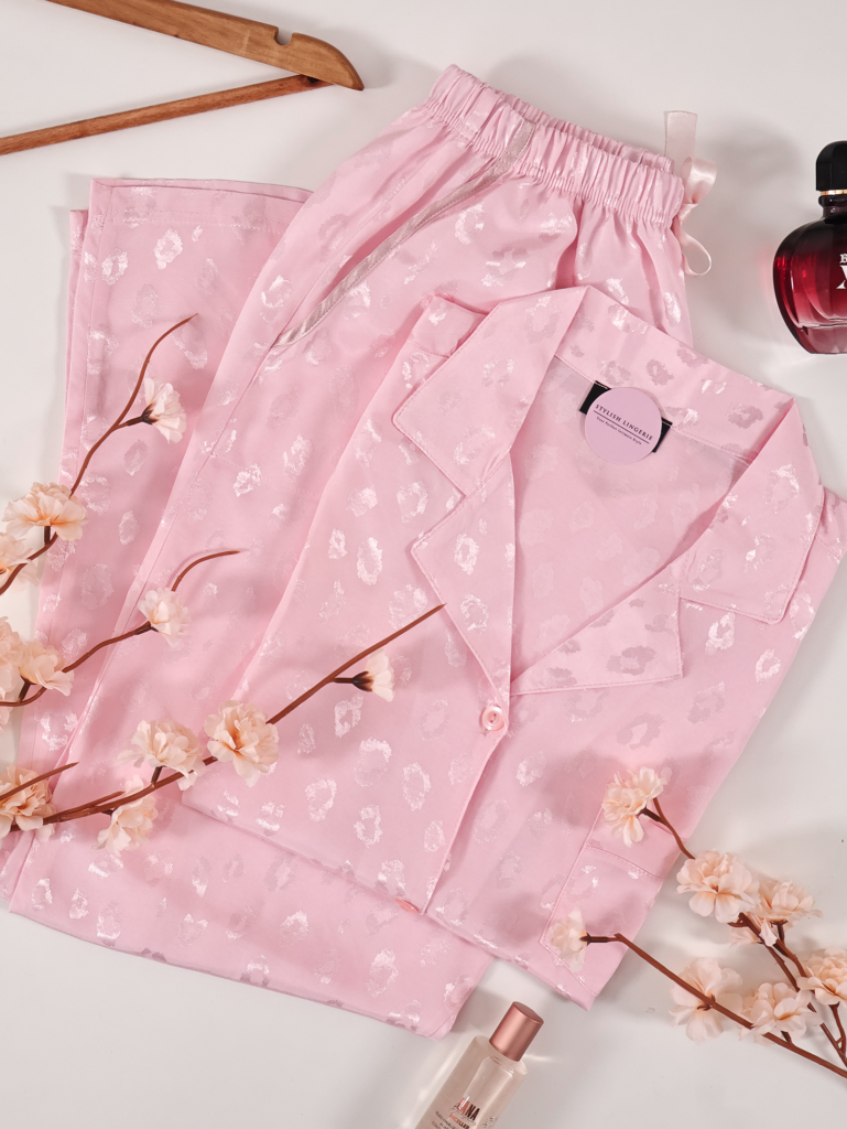 Pyjama Léonie Rose en Satin de coton