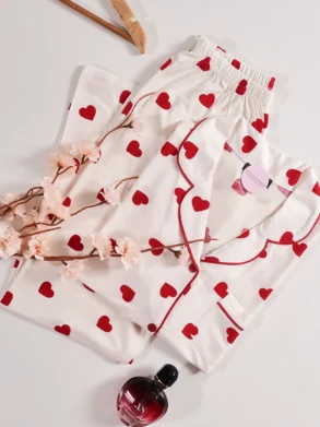 Pyjama Valentine Rouge 100% coton demi manche - XXL (44)