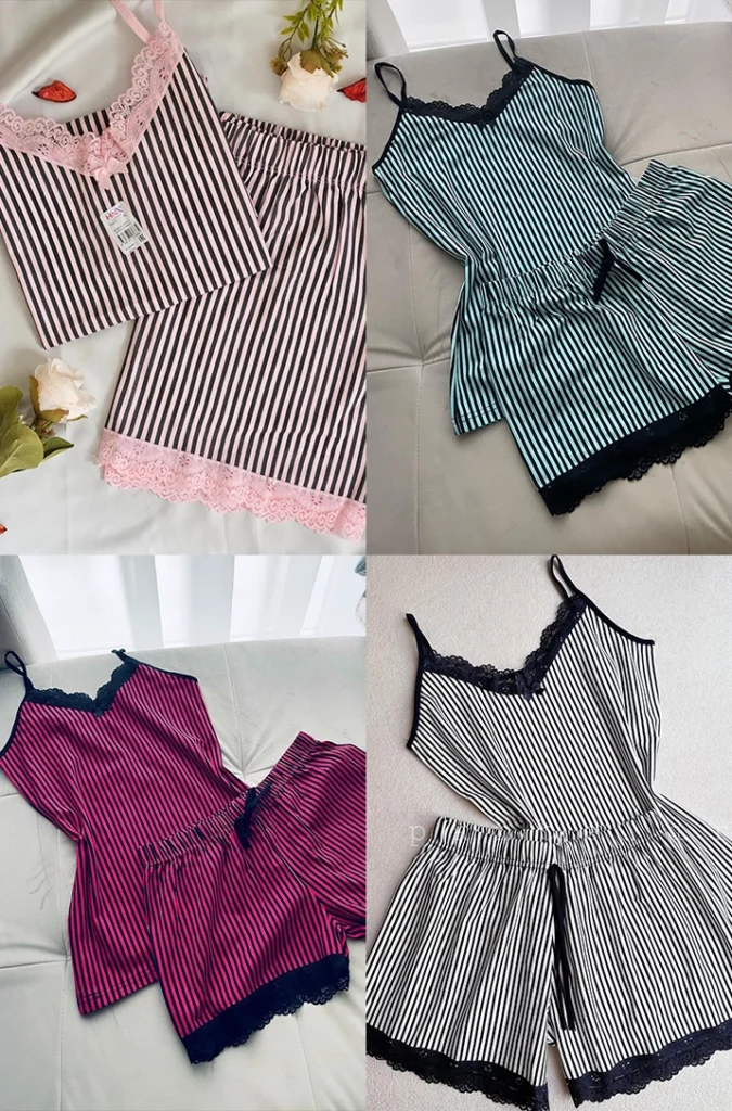 Pack 4 Pyjamas 100% à motif Rayures