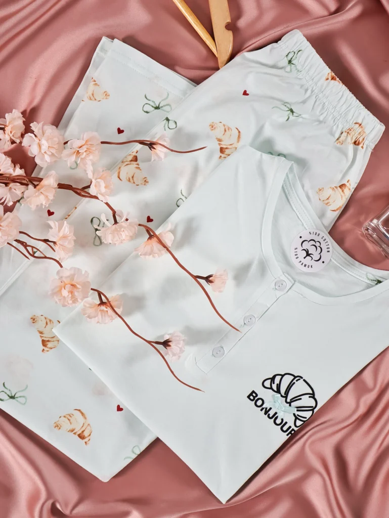 Pyjama Camille 100% Coton demi manche