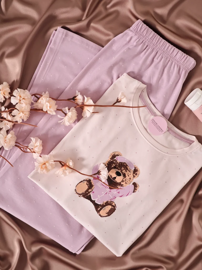 Pyjama Teddy Câlin 100% Coton Demi Manche