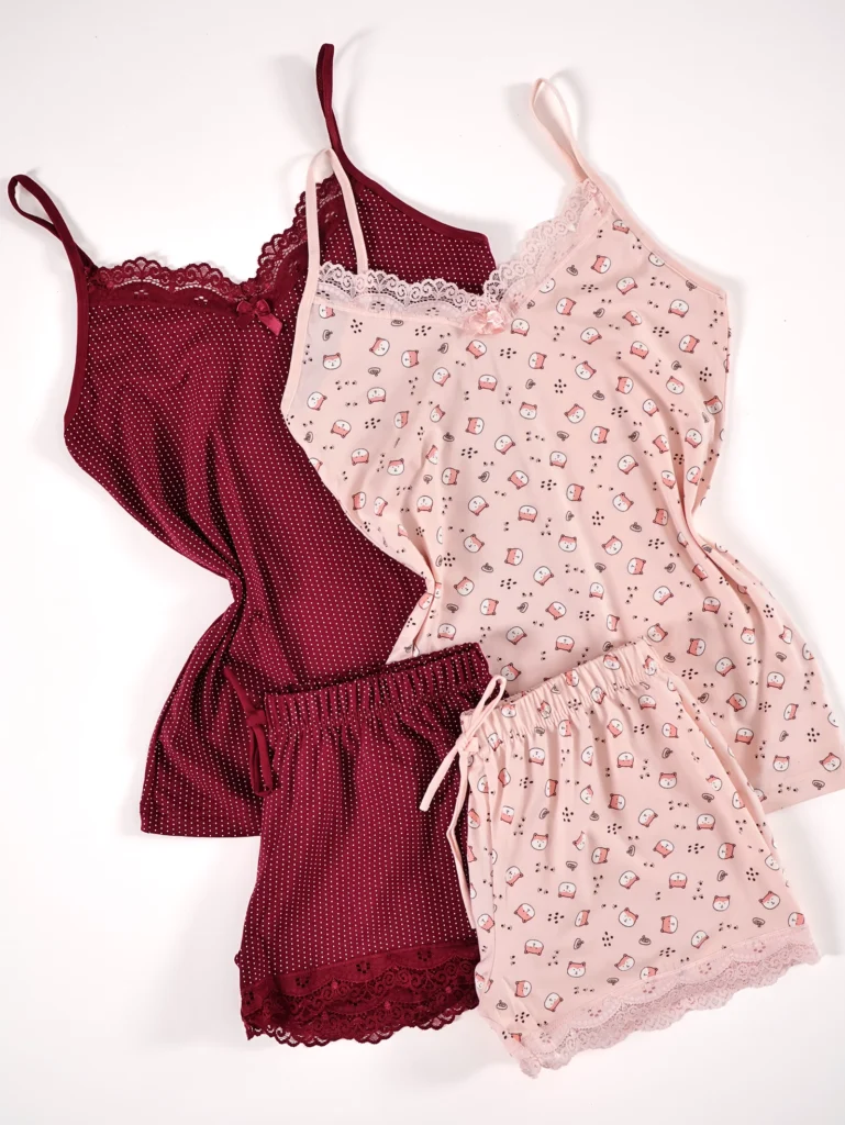 Pack Duo Pyjamas Pois & Minous 100% Coton S/M