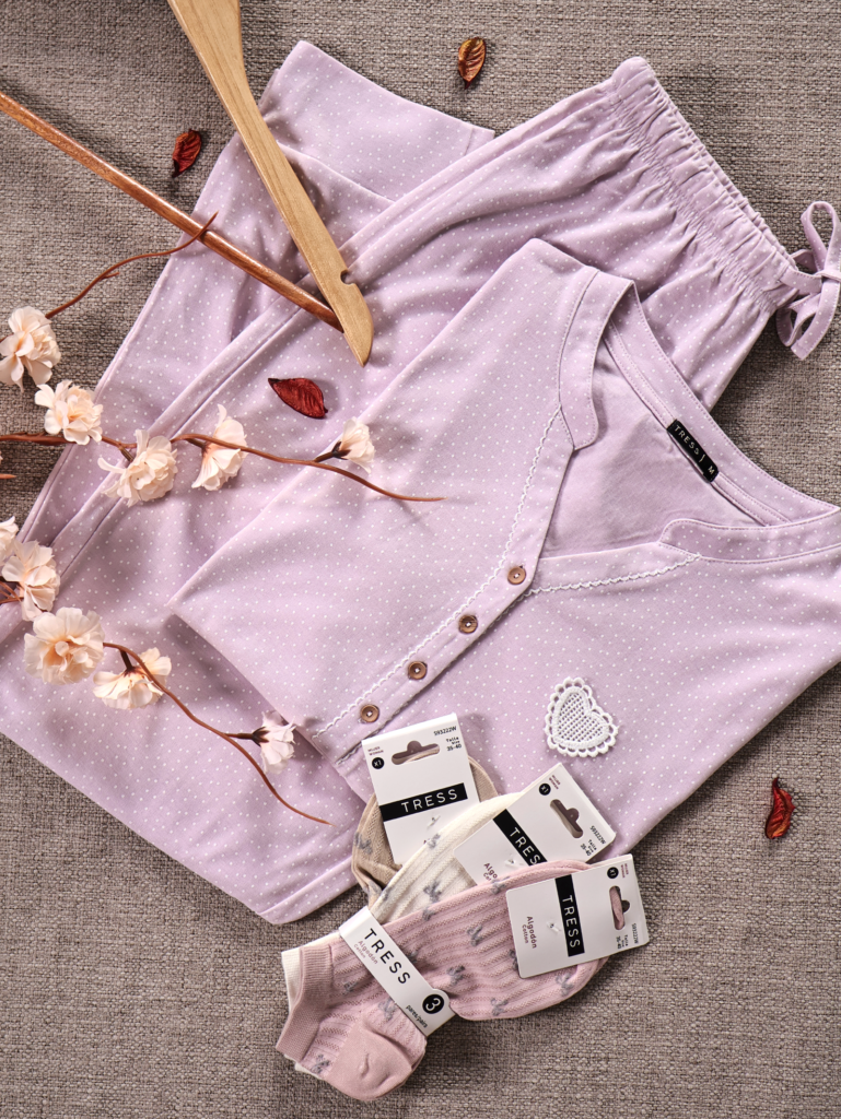 Pyjama Lilasine Cœur Manche longue