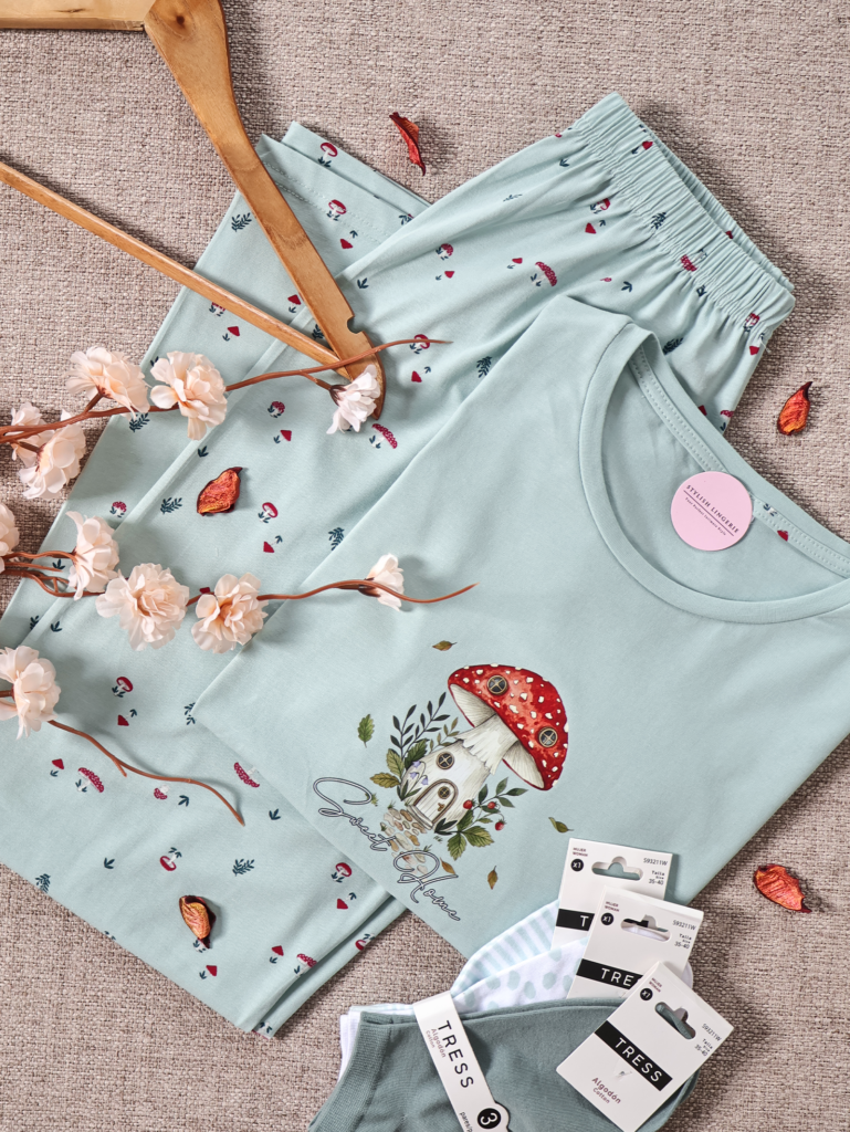 Pyjama Mushroom Garden Manche Longue 100% Coton