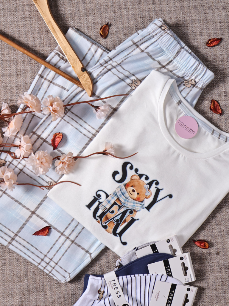 Pyjama Stay Real Manche Lognue 100% Coton