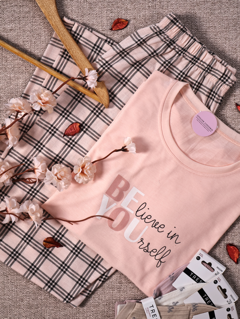 Pyjama Believe In you Saumon Manche Longue